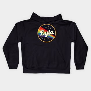 Lyla // Rainbow In Space Vintage Style Kids Hoodie